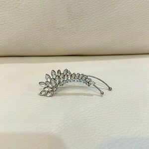 Silver Rhinestone Left Ear Clip Earring